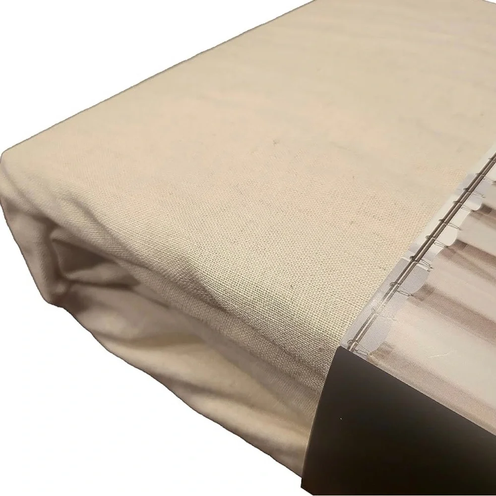 LinenBee & Willow Ruffled Edge Shower Curtain in Natural Linen